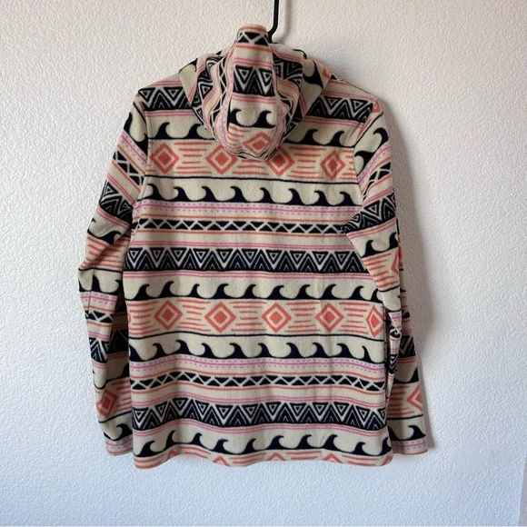 O'Neill Cream and Black Patterned Quarter Zip-Up women’s Small Hoodie Sweater - Picture 2 of 10